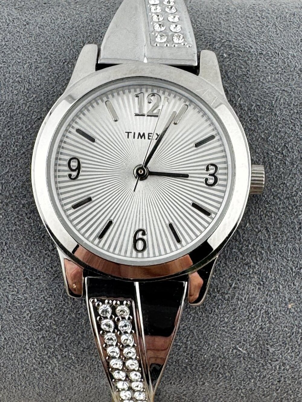 Silver Tone Crystal Timex Watch Like New
